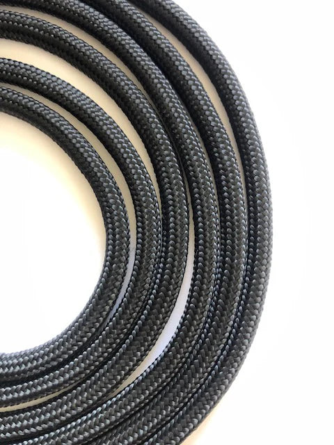 Double Braid 6mm X 1.2m Anti-tangle Trialing / Working Leads In Black