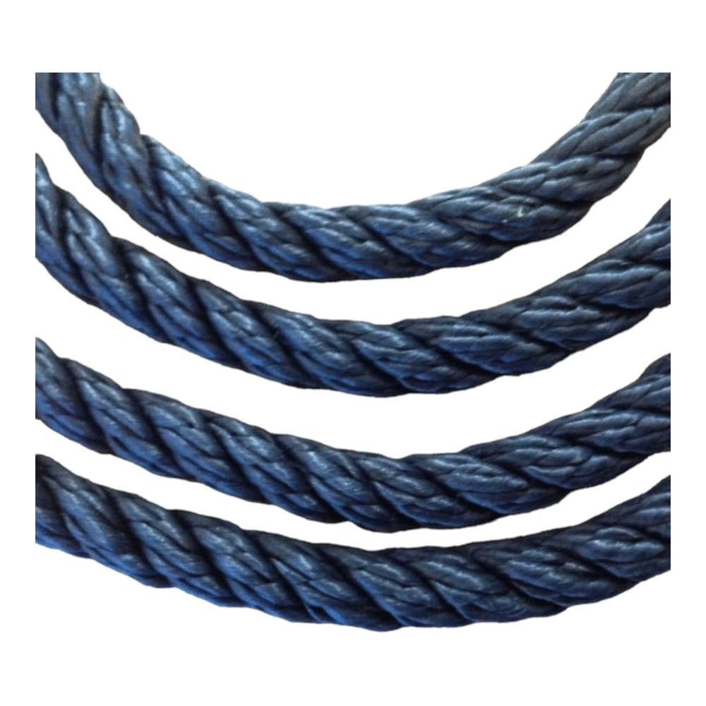 Handmade Double/ Brace Gundog Rope Clip Lead With Swivel In Dark Blue